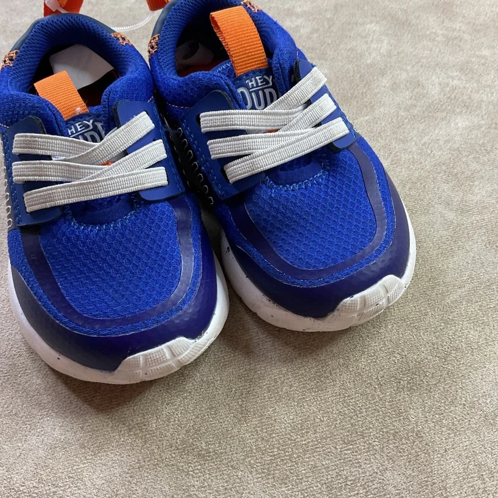 Hey Dude Shoes Sz C6 Sneakers Loafers Sirocco Play Varsity Child Blue